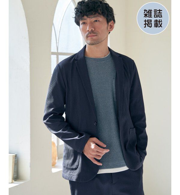 IKKA LOUNGE「【雑誌MonoMax5月号掲載】【セットアップ対応】GOKU楽ワークサッカージャケット」|テーラードジャケット|