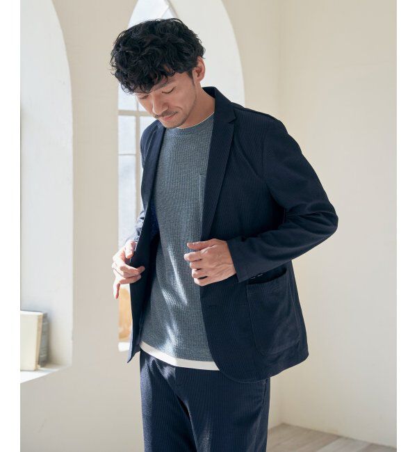 IKKA LOUNGE「【雑誌MonoMax5月号掲載】【セットアップ対応】GOKU楽ワークサッカージャケット」|テーラードジャケット|