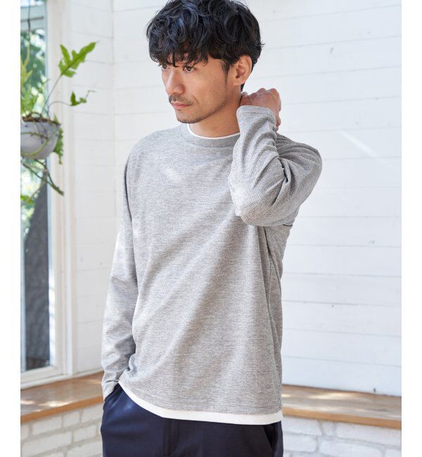 ikka「速乾ピケレイヤードロンT」|Tシャツ・カットソー|