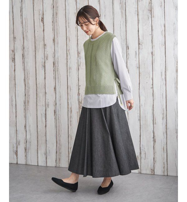 ikka「【2点セット】ニットベストブラウスセット」|ニット・セーター|