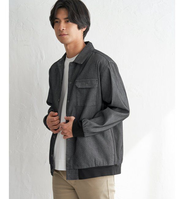ikka「メッシュデニムシャルゾン」|ブルゾン・スタジャン|