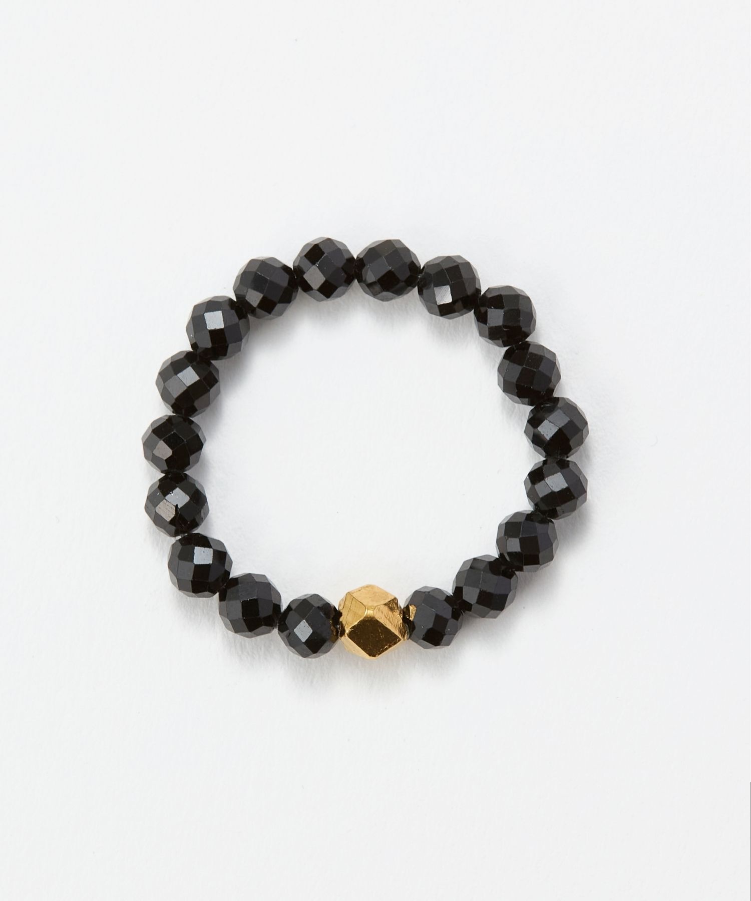 JUPITER「【SV】天然石ビーズリング/金属アレルギー対応　ブラックスピネル」|リング|