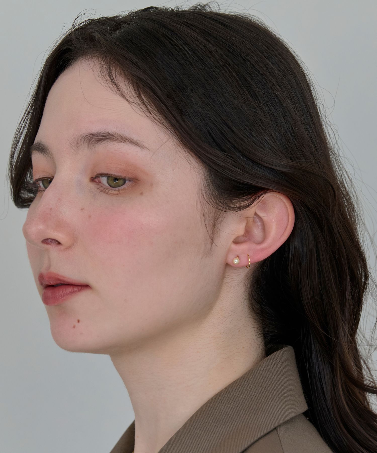 Phoebe「【金属アレルギー対応】ダブルループパールピアス/ニッケルフリー」|ピアス|