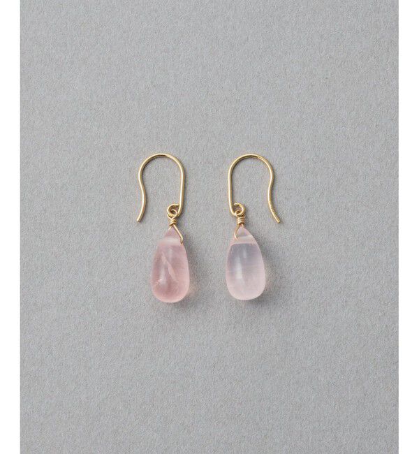 ete「[スウィングドロップ] K10 ナチュラルストーン ピアス」|ピアス|A