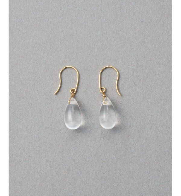 ete「[スウィングドロップ] K10 ナチュラルストーン ピアス」|ピアス|D