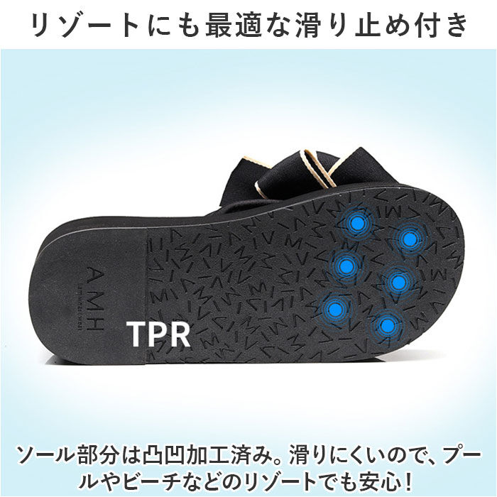 BACKYARD FAMILY「サンダル ビーチサンダル レディース 通販 厚底 軽量 軽い 歩きやすい 疲れにくい リボン」|サンダル|