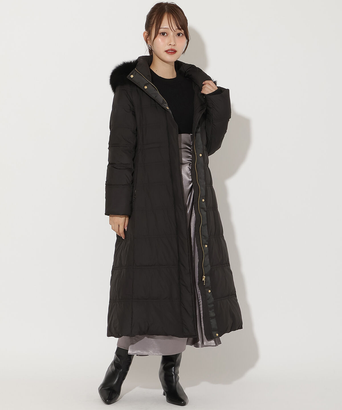 アンドクチュール「FOXファー付きスーパーロングダウン」|ダウン|