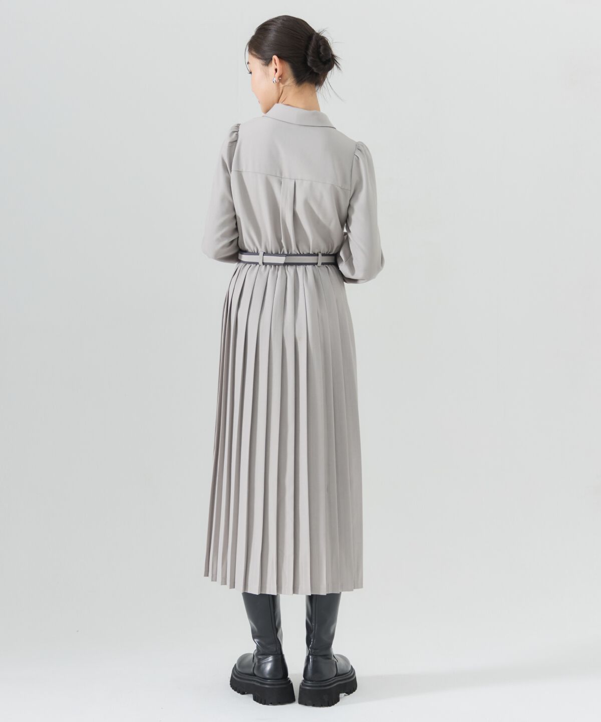 REDYAZEL「バイカラープリーツシャツワンピース」|ワンピース|