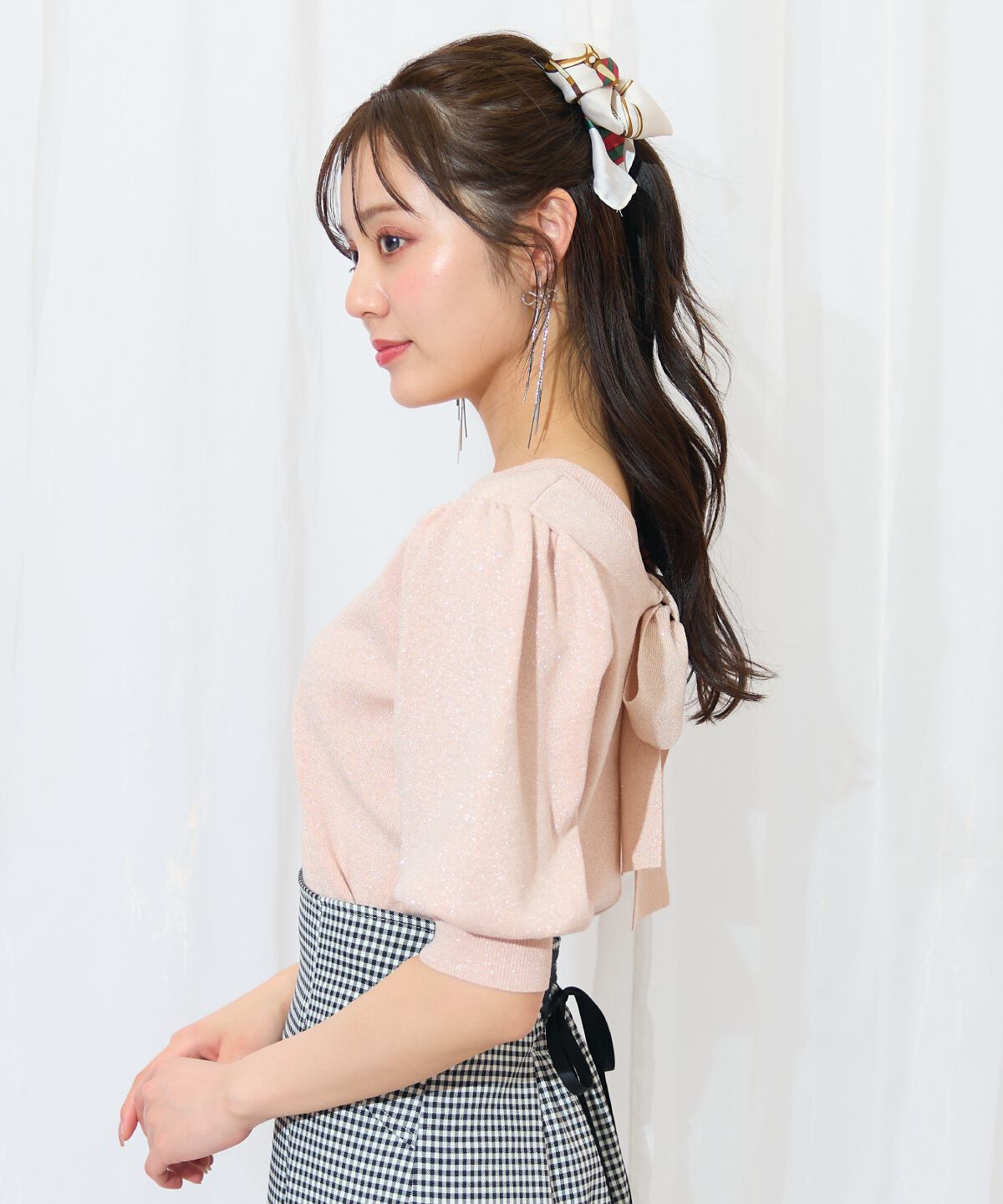 WILLSELECTION「2WAYリボンラメニットプルオーバー」|ニット・セーター|