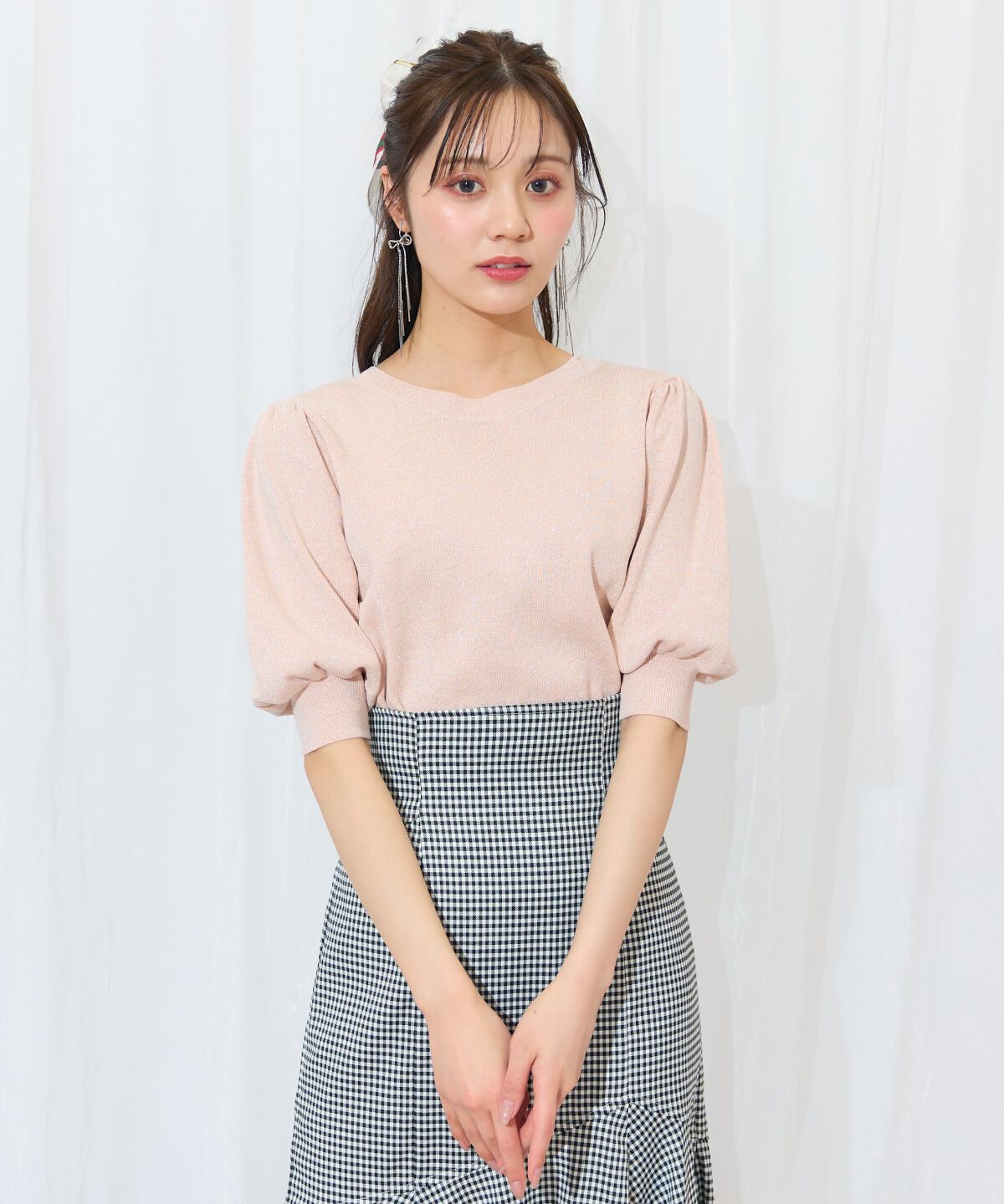 WILLSELECTION「2WAYリボンラメニットプルオーバー」|ニット・セーター|