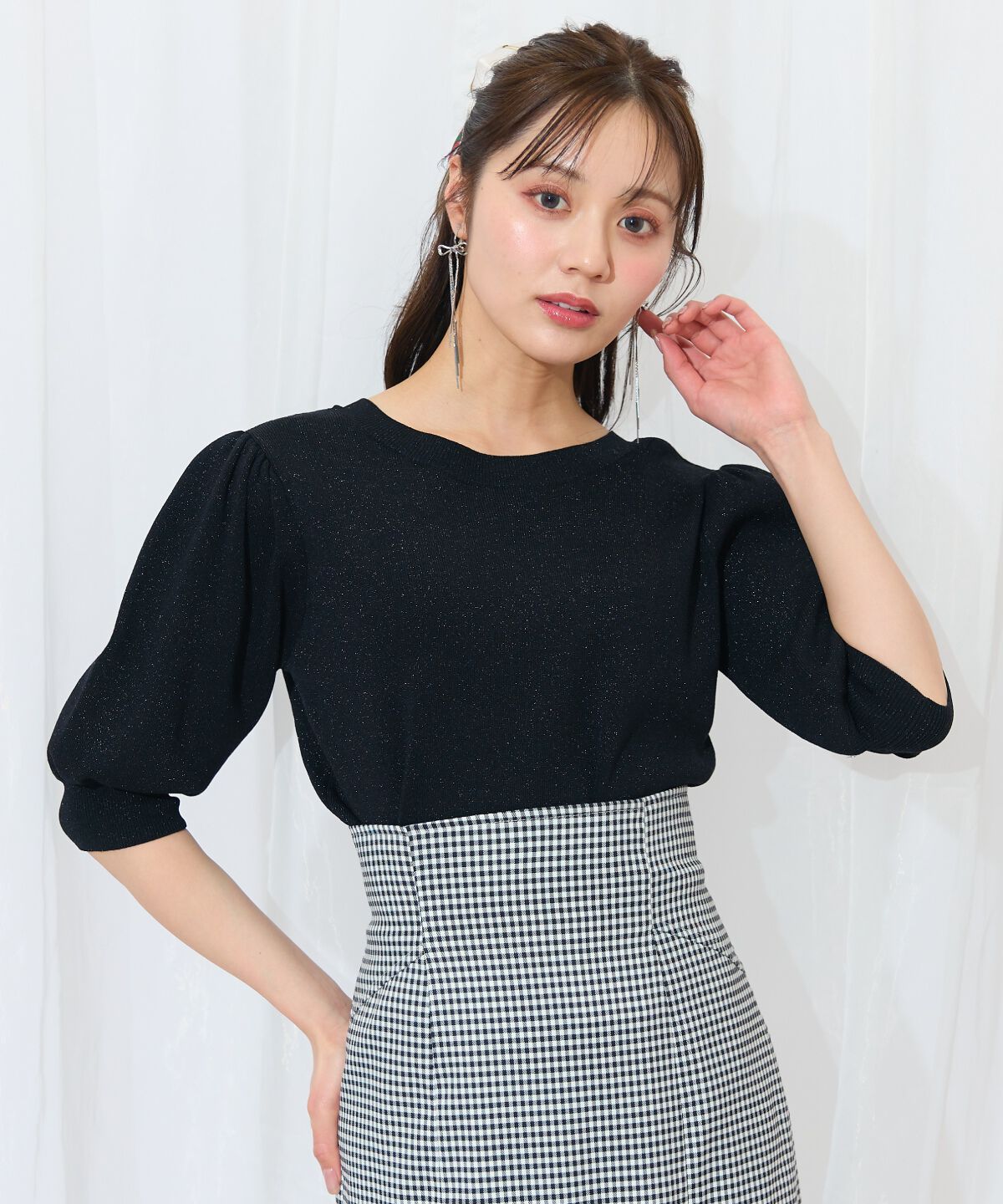 WILLSELECTION「2WAYリボンラメニットプルオーバー」|ニット・セーター|