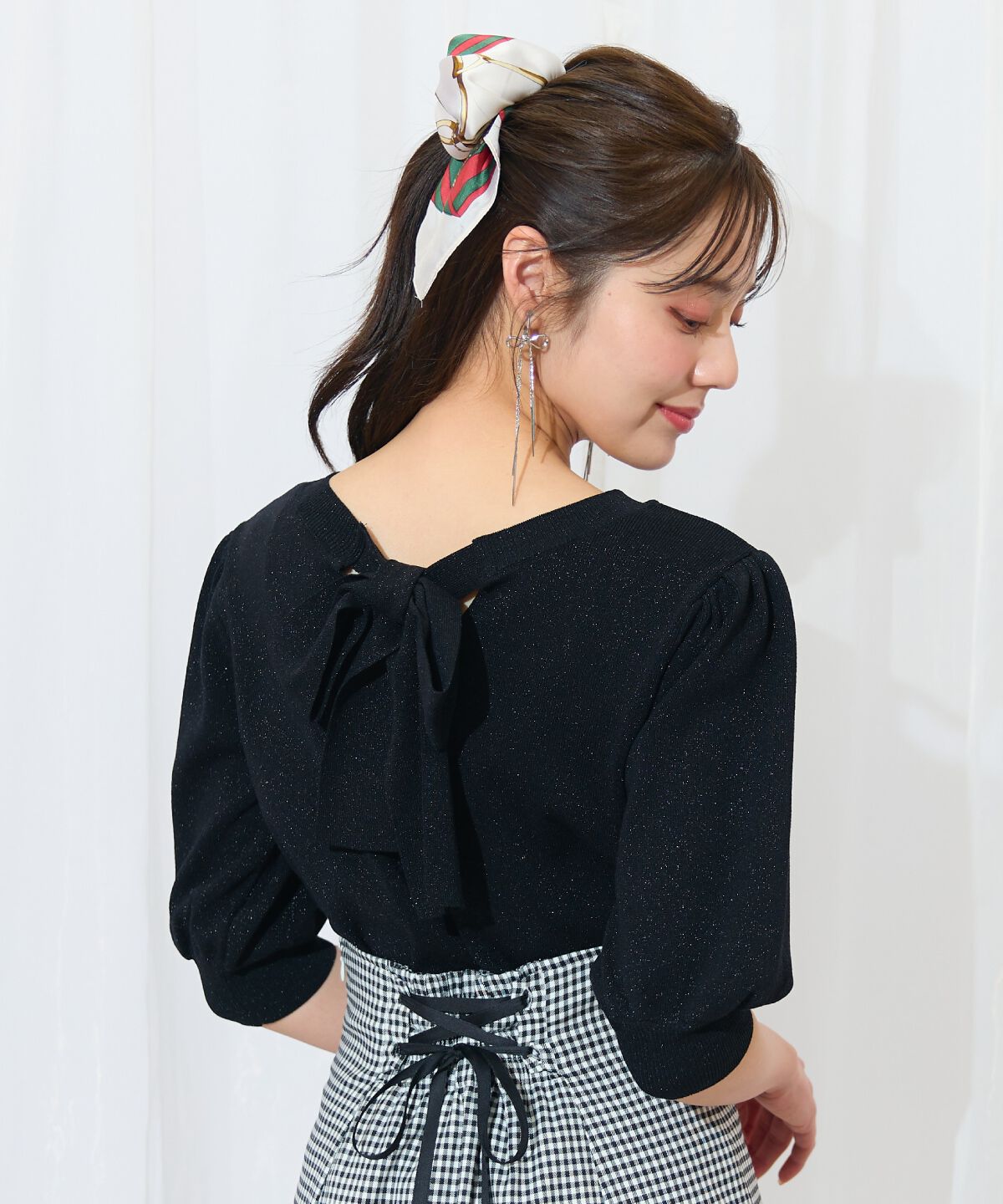 WILLSELECTION「2WAYリボンラメニットプルオーバー」|ニット・セーター|