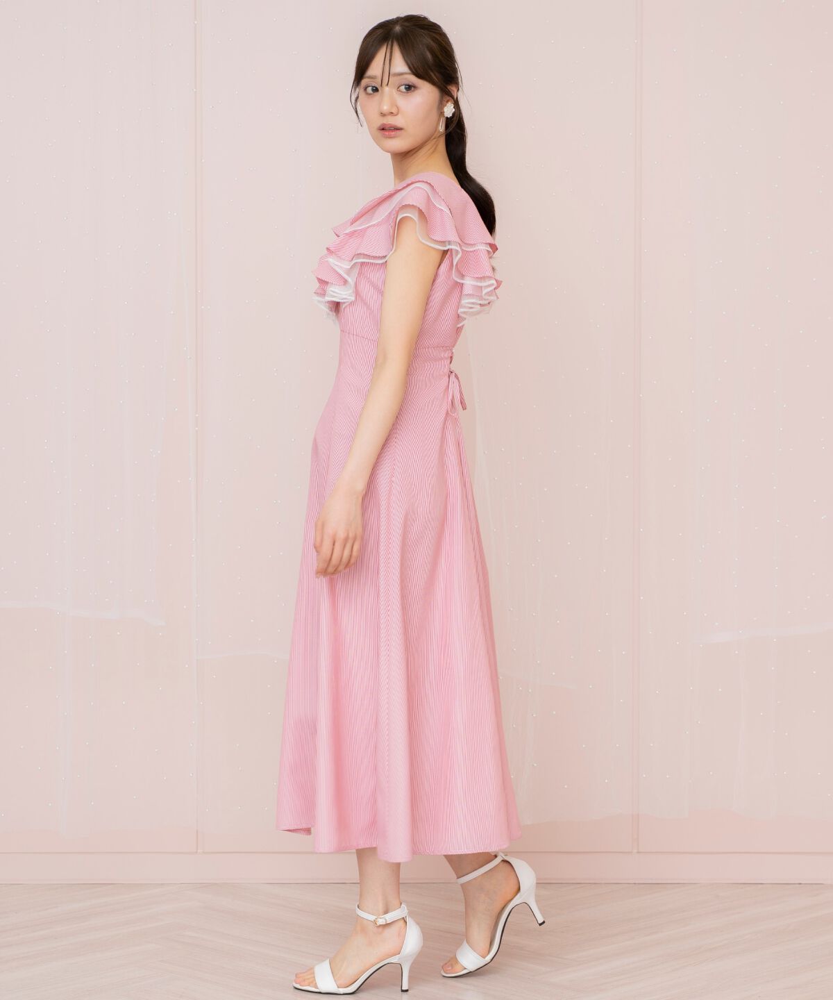 WILLSELECTION「チュールレイヤードフリルストライプワンピース」|ワンピース|