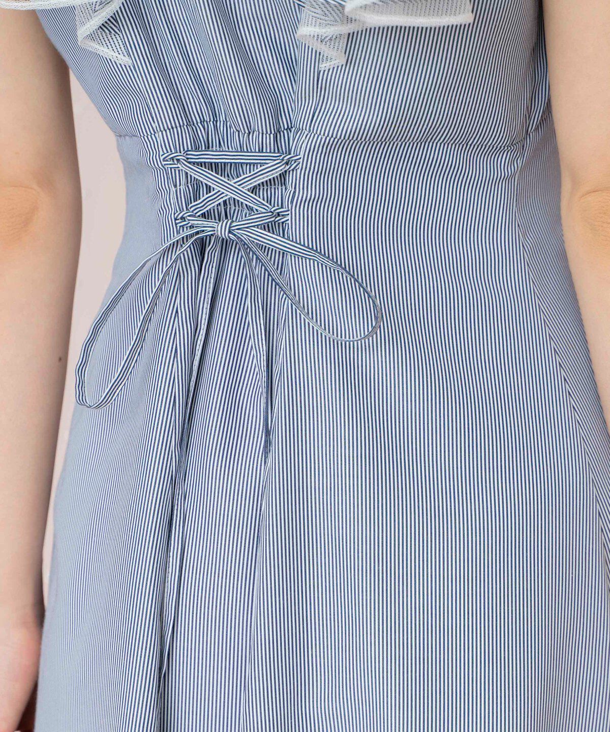 WILLSELECTION「チュールレイヤードフリルストライプワンピース」|ワンピース|