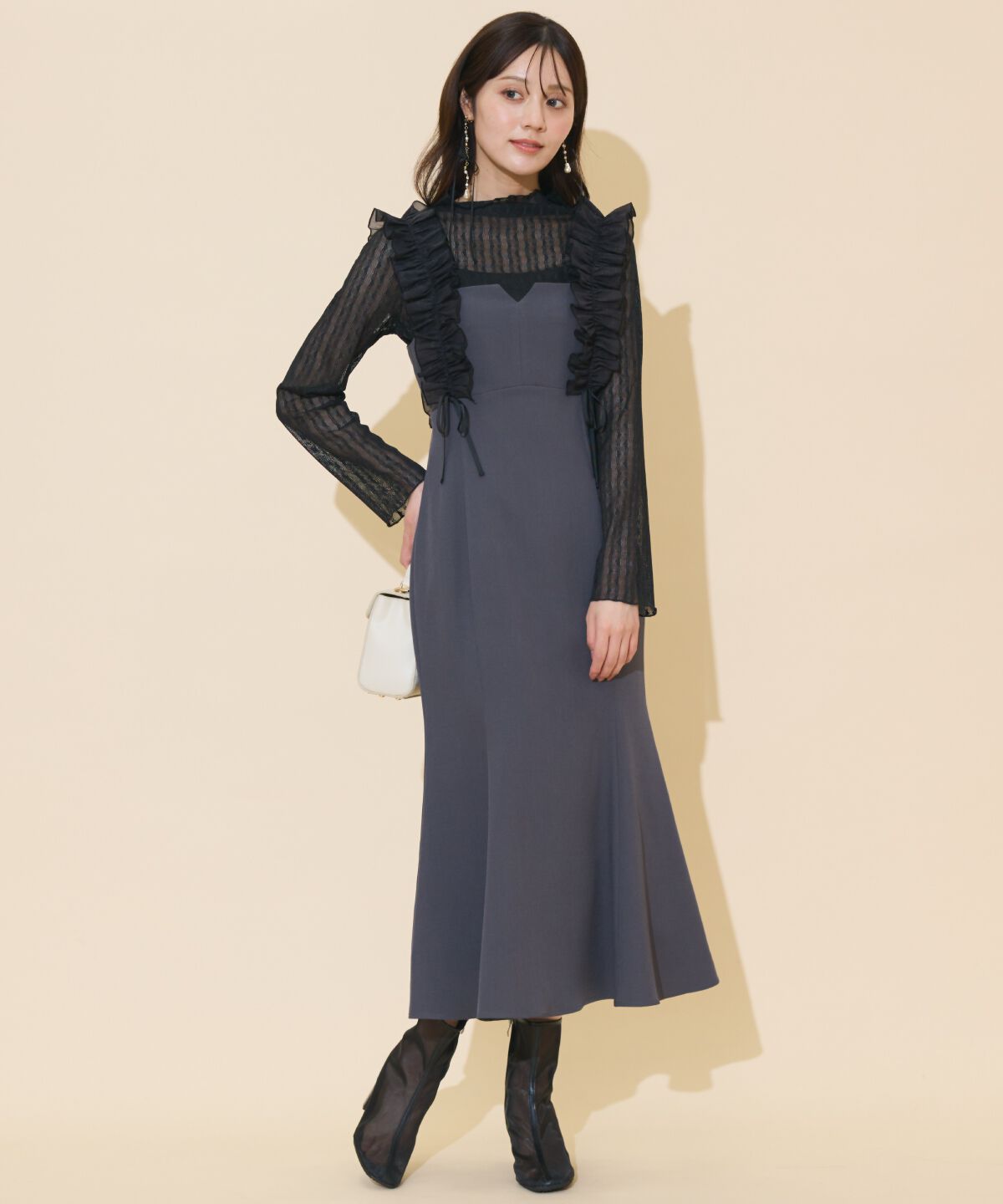 WILLSELECTION「フリルショルダーマーメイドワンピース」|ワンピース|