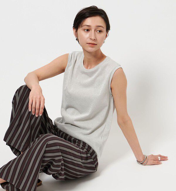 UNITED ARROWS「ラメ ノースリーブ カットソー」|Tシャツ・カットソー|