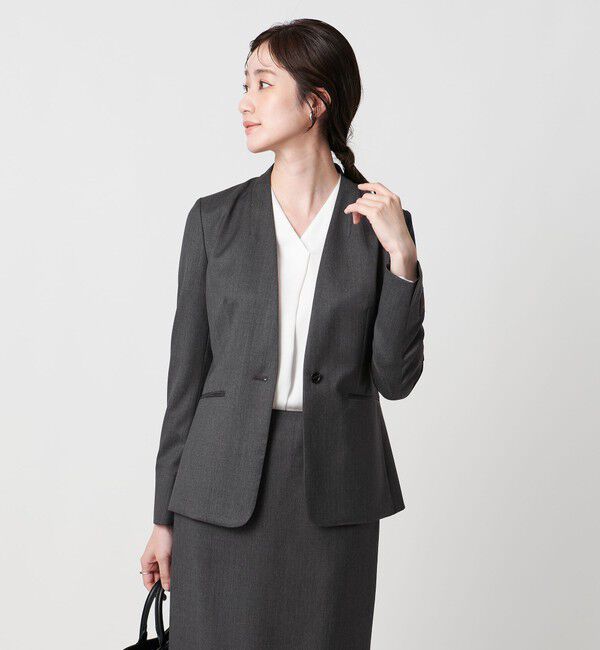 UNITED ARROWS「Vitale Barberis Canonico ノーラペルジャケット」|ノーカラージャケット|DK.GRAY