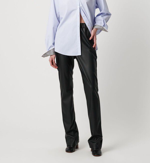 AEWEN MATOPH「＜AEWEN MATOPH＞レザーライクスリムフレアパンツ ‐ ウォッシャブル ‐」|その他|BLACK