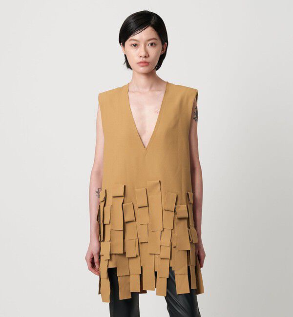 AEWEN MATOPH「＜AEWEN MATOPH＞フリンジミニワンピース」|ワンピース|BEIGE