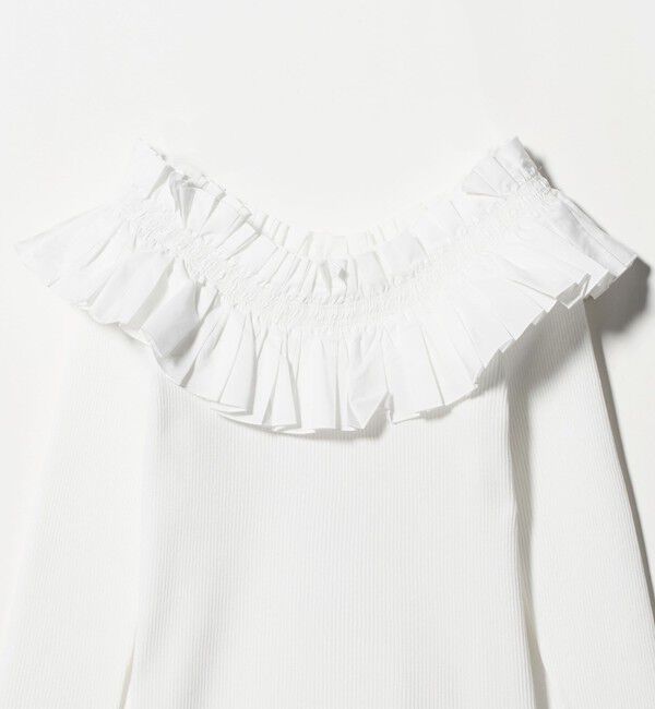 UNITED ARROWS「ギャザー オフショルダー 7分袖ニット ‐ウォッシャブル‐」|ニット・セーター|