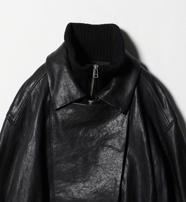 AEWEN MATOPH「＜AEWEN MATOPH＞リブカラーレザーブルゾン」|ライダースジャケット|