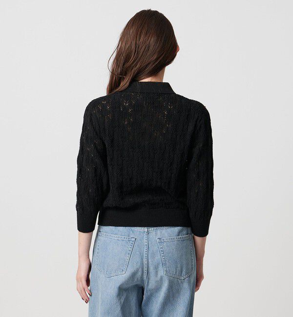 UNITED ARROWS「フェイクパール レース プルオーバー ニット ウォッシャブル」|ニット・セーター|