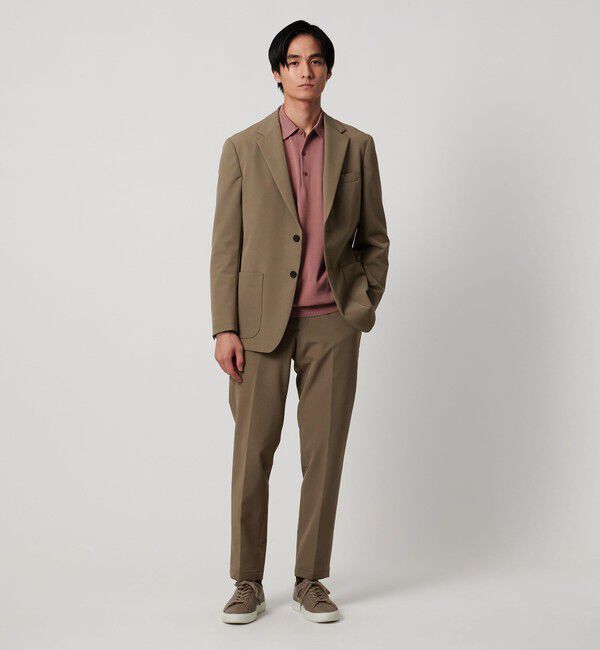 UNITED ARROWS「ドビー シングル ノープリーツ パンツ UA COZY ウォッシャブル 2WAYストレッチ はっ水 着用シワ」|スーツ|