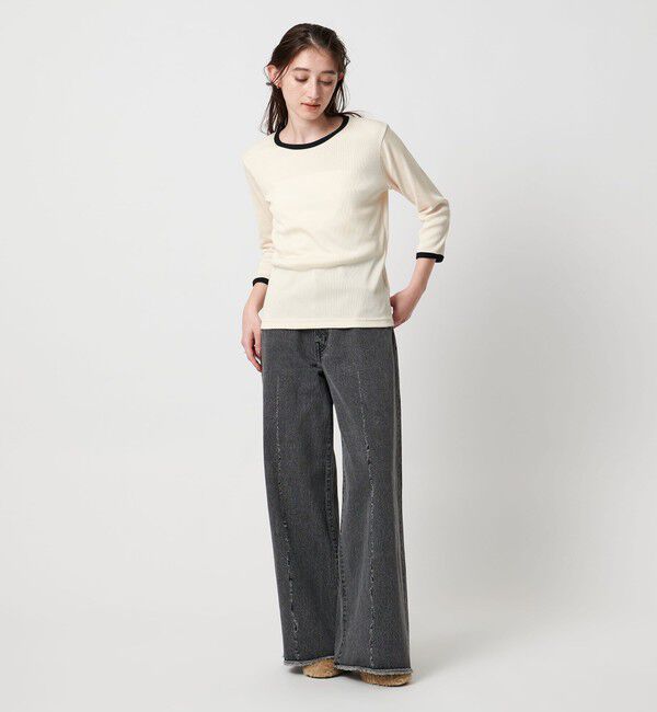 UNITED ARROWS「 リブ バイカラー パイピング カットソー」|Tシャツ・カットソー|