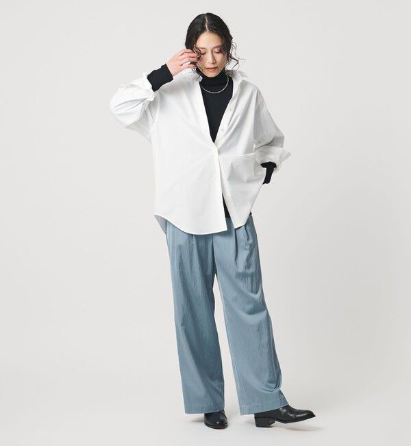 UNITED ARROWS「サテン 2タック ストレート パンツ」|チノ|