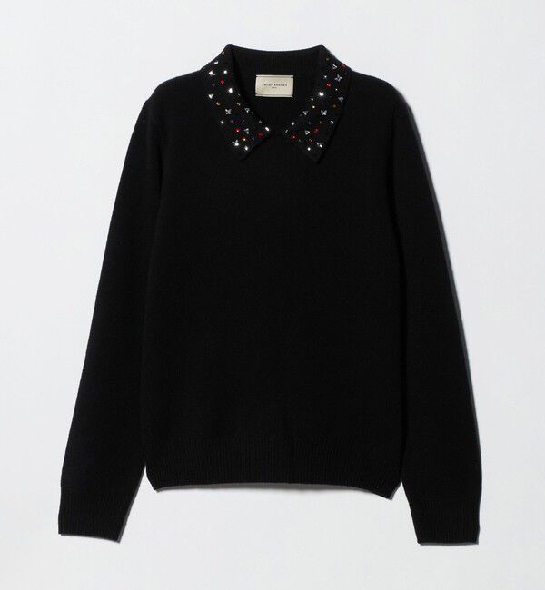 UNITED ARROWS「ラインストーン ポロ ニット」|ニット・セーター|