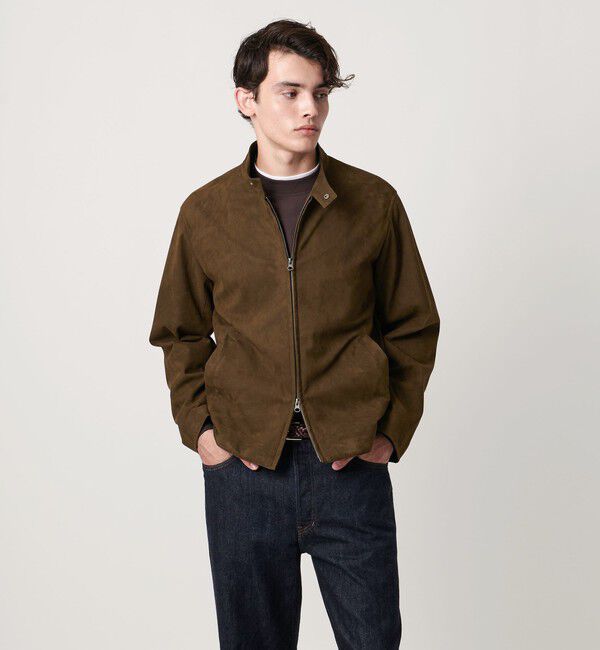 UNITED ARROWS「スエードライク シングル ライダースジャケット」|ブルゾン・スタジャン|