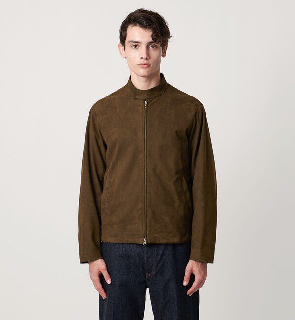 UNITED ARROWS「スエードライク シングル ライダースジャケット」|ブルゾン・スタジャン|