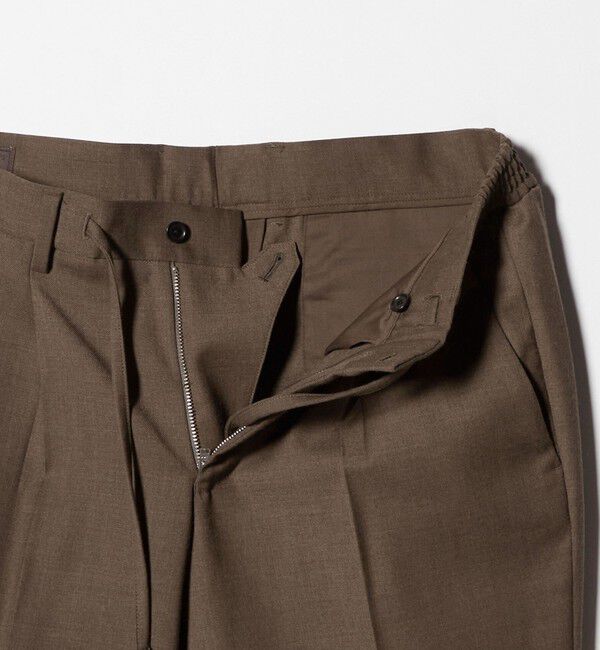 UNITED ARROWS「スリムテーパード サイドシャーリング 1プリーツ スラックス ストレッチ 防しわ」|スラックス|