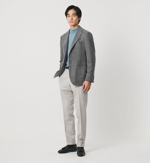 UNITED ARROWS「ライトサキソニー テーパード １プリーツ スラックス ヨコストレッチ」|スラックス|