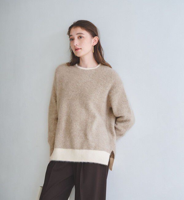 UNITED ARROWS「フォックスカシミヤ スパンコール クルーネックニット」|ニット・セーター|