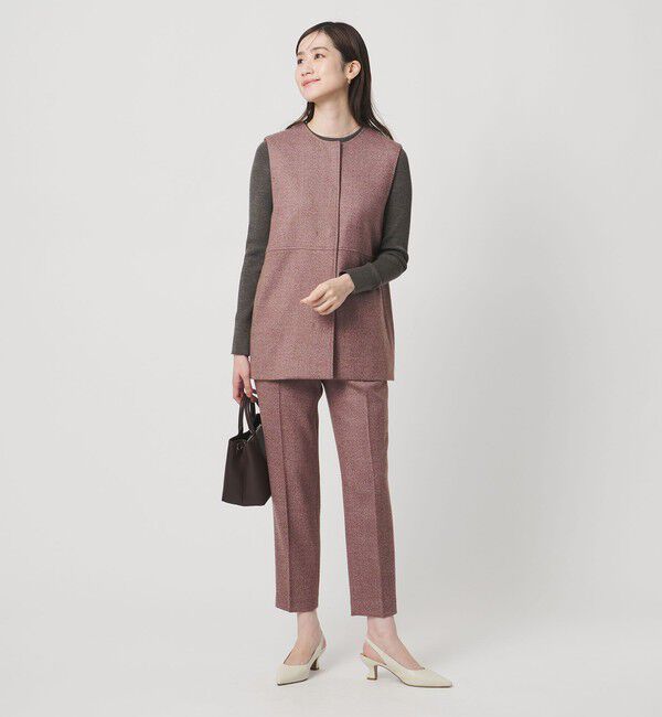 UNITED ARROWS「MOKU ３カラー ツイードライク ベスト」|ベスト・ジレ|DK.BROWN