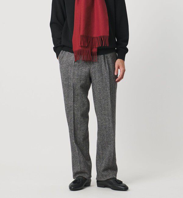 UNITED ARROWS「ヘリンボーンツイード 1プリーツ スラックス」|スラックス|