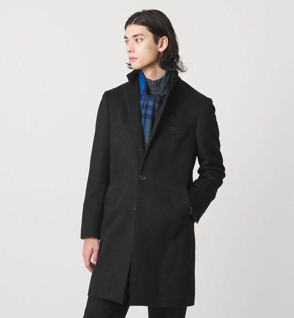 UNITED ARROWS「ウール カシミヤ ビーバーチェスターコート」|チェスターコート|BLACK