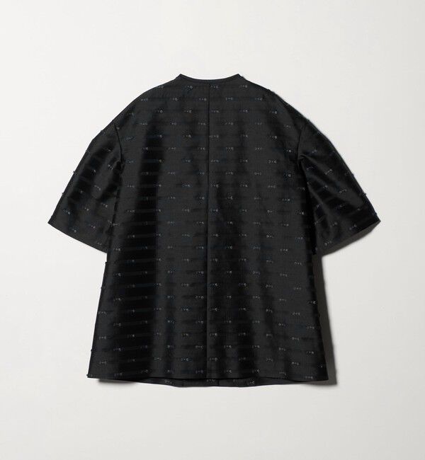 UNITED ARROWS「リボン カットジャガード コート」|ノーカラージャケット|