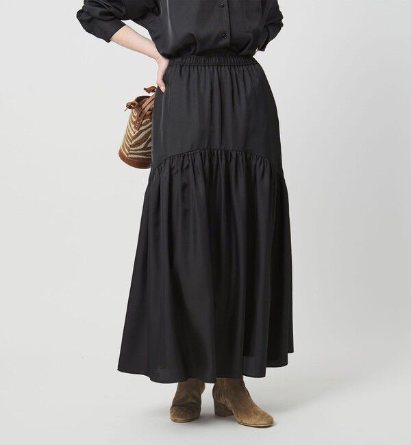UNITED ARROWS「シルクライク ティアード スカート」|スカート|