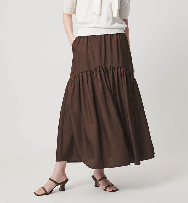 UNITED ARROWS「シルクライク ティアード スカート」|スカート|