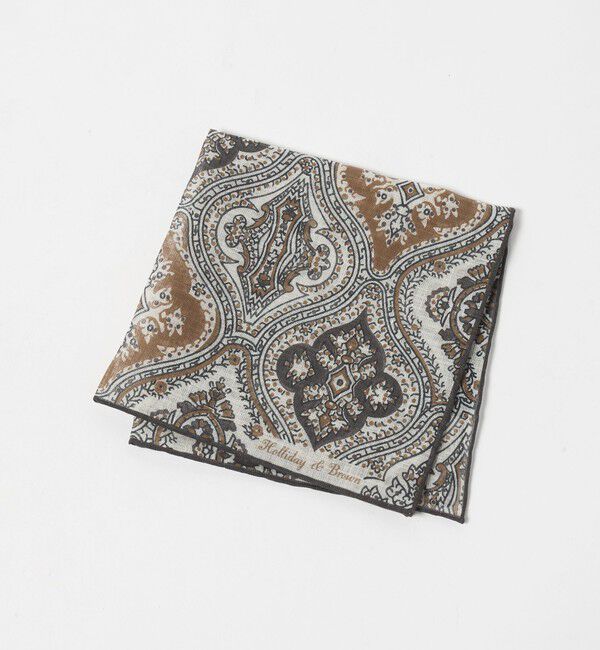 UNITED ARROWS「＜HOLLIDAY＆BROWN＞ペイズリー ポケットチーフ」|ハンカチ|DK.GRAY