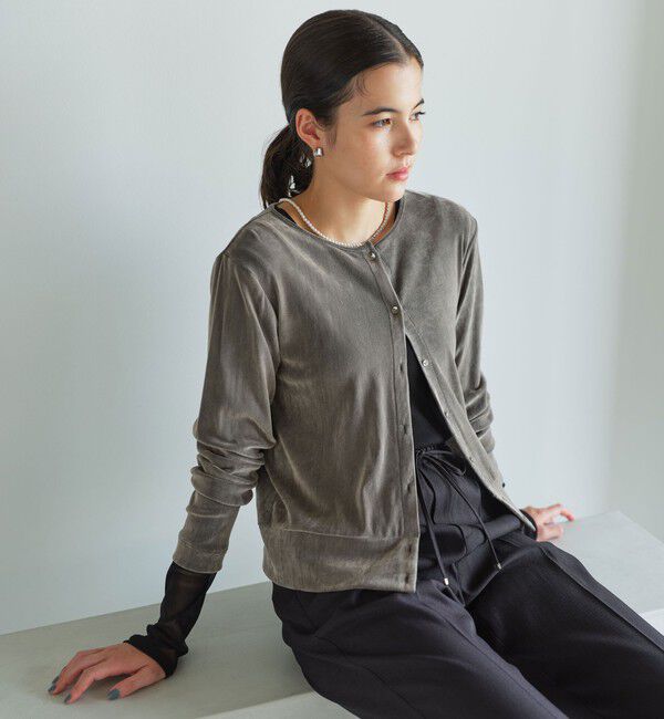 UNITED ARROWS green label relaxing「極みシアーフロッキーカーデ」|カーディガン|MD.GRAY