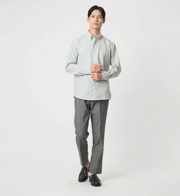 UNITED ARROWS green label relaxing「エブリット コットンオックス ストライプ スナップ ボタンダウン シャツ -イージーアイロン-」|シャツ・ブラウス|