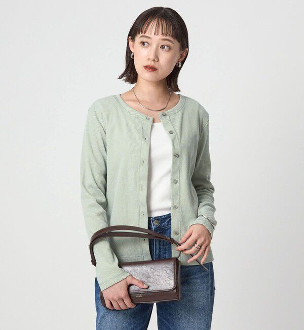 UNITED ARROWS green label relaxing「メランジ ブークレ 2WAY カーディガン」|カーディガン|LIME