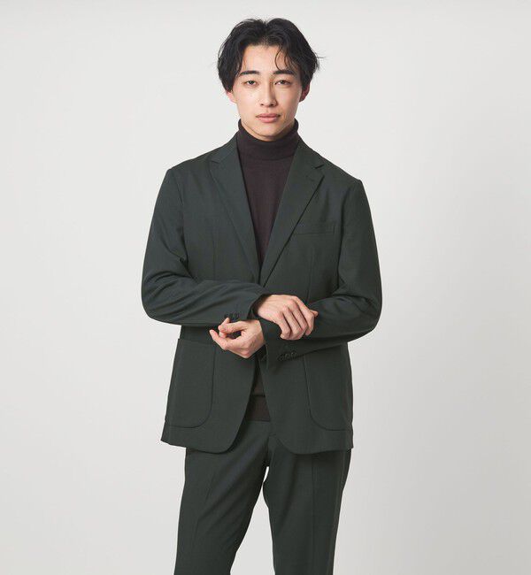 UNITED ARROWS green label relaxing「A+ TW カラーギャバ 2B スタンダード 2P ジャケット -ウォッシャブル・ストレッチ-」|テーラードジャケット|DK.GREEN