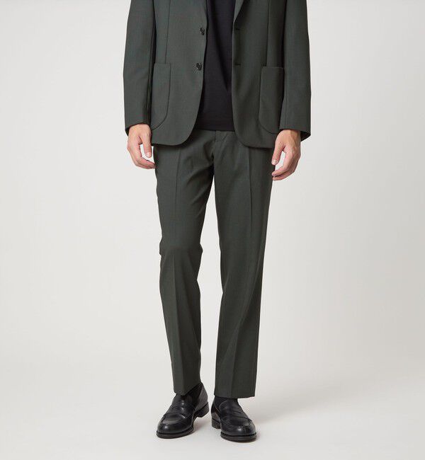 UNITED ARROWS green label relaxing「A+ TW カラーギャバ スタンダード イージー スラックス -ウォッシャブル・ストレッチ-」|スラックス|DK.GREEN