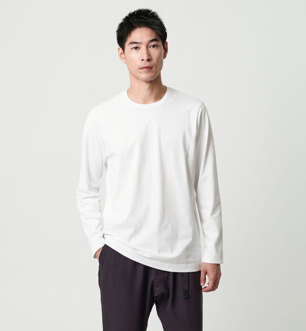 UNITED ARROWS green label relaxing「LONG FIBER COTTON クリア クルーネック 長袖 Tシャツ」|Tシャツ・カットソー|