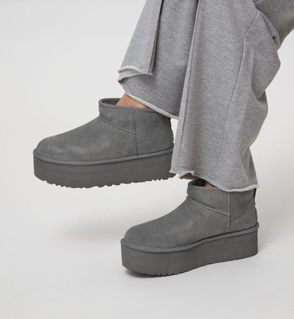 UNITED ARROWS green label relaxing「＜UGG＞クラシック ウルトラ ミニ プラットフォーム / Classic Ultra Mini Platform」|ロングブーツ|DK.GRAY