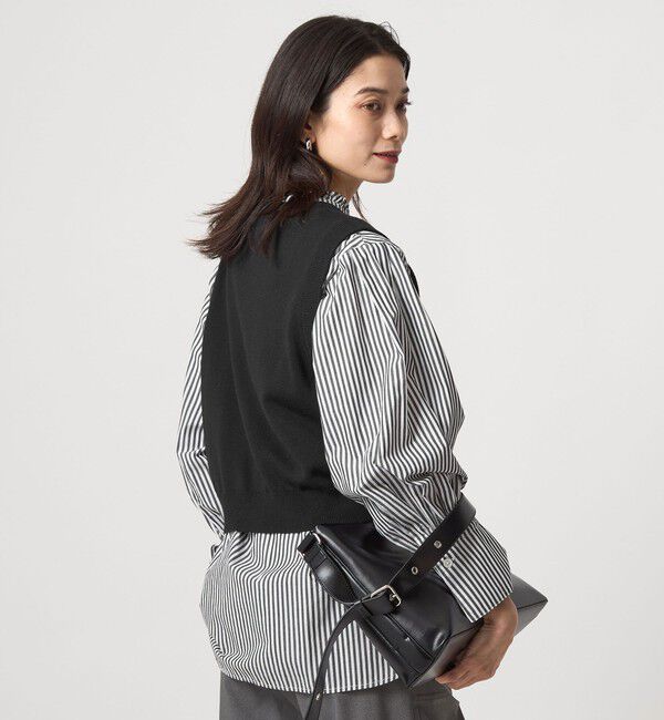 UNITED ARROWS green label relaxing「ニットベスト&times;フリルネック ブラウス」|シャツ・ブラウス|